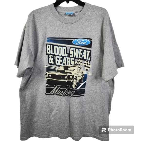 Ford Mustang Mens Blood Sweat & Gears Short Sleeve Tee Size XL - Picture 1 of 5